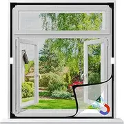 Fly Screen Window Magnet - DIY Insect Protection Window, Can Be Cut to Size up to 120 x 130 cm, Easy to Install No Drilling, Mosquito Net Window Made of Fibreglass Mesh