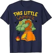 [X.Style] This Little Camper is 2 Years Old 2nd Birthday Kid ds1381 T-Shirt (S) Navy Blue