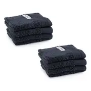 8pc Onkaparinga 30x30cm Cotton Avalon Bathroom Face Washers 550GSM Midnight