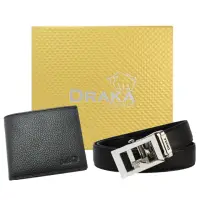 在飛比找momo購物網優惠-【DRAKA 達卡】黃金禮盒 真皮皮夾+自動皮帶-6013(