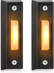 2 Pcs Lighted Doorbell Button, Wired Door Bell Push Buttons LED Door Chime