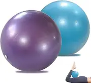 2Pcs Mini Pilates Balls 9 Inches Small Exercise Ball Anti-Burst Non-Slip Stability w Inflatable Straw Ideal for Yoga Exercise Pilates Physical Therapy Stretching Core Fitness Blue Purple