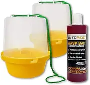 Entopest 2 x Wasp Nest Killer Trap and Bait Attractant Kit | Wasp Trap, Hornet Trap, Bee Catcher, Wasp Traps Outdoor/Indoor, Hornet Nest Killer, Wasp Catchers For The Garden