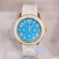 在飛比找露天拍賣優惠-[時間達人]GOTO 躍色純粹時尚純白陶瓷手錶- 三眼手錶 