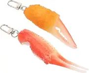 [OATIPHO] Pcs Pvc Shrimp Keychain Hooks Rings Funny Food Key Chain for Women Car Keys Cute Keyring Accessories