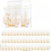 Oderra 250ml Breast Milk Storage Bags Breastfeeding 50PCS- Pre-Sterilized Freezer-Safe Breastmilk Bags with Built-In Pour Spout, Double Zip Seal for Breastfeeding, Hospital Bag Maternity Essentials