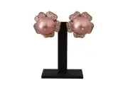 Dolce & Gabbana Elegant Floral Crystal Pearl Clip-On Earrings - RRP 972 USD