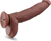 Hismith 11.6” Dual-Density Silicone Dildo, 9.45” Insertable Length Ultra-Soft Cock with KlicLok System for Advanced User, Coffee
