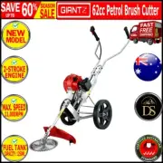Giantz 62cc Petrol Brush Cutter Saws Whipper Trimmer 2 Stroke 3-in-1 Wheel New