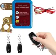 Fxvhojq 12V 240A Remote Battery Disconnect Switch - Automatic Anti-Theft Cut Off Isolator for Car, RV, ATV, Boat, Truck (Blue)