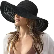 [kissun] Womens Sun Hat, Floppy Beach Summer Hats with Wide Brim, Packable Lace Hats for Women