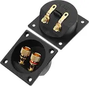 HEALLILY 2pcs Box Speaker Junction Box Subwoofer Wire Connectors Speakers Terminals Square Terminal Terminal Speaker Accessories Speaker Terminal Speaker Wire Connector Black Plastic