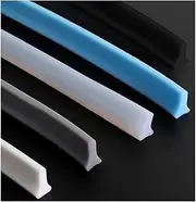 Barrier and Retention Shower Seal Wet Room Floor Shower Threshold Dam, Collapsible Fixing Strip, Self-Adhesive Shower Seal, Bendable Silicone Water Barrier(Blue,10m/393 inch)