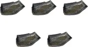 Set of 5, Black Green Knot Plate, 8.3 x 6.1 x 1.2 inches (21.2 x 15.5 x 3 cm) | Transforming Plate (Small), Reinforced Porcelain, Setomonohonpo