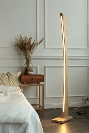 Wood floor lamp Modern floor lamp light fixture Reading standing led lamp