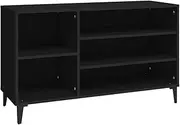Shoe Rack for Entryway, 5 Compartments Shoe Storage Shelves, Free Standing Shoe Organizer, Shoe Storage Cabinet for Bedroom Living Room, Black 102x36x60 cm Engineered Wood