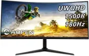 AOPEN by Acer 34HC5CU S3bmiiphx 34" QHD 3440 x 1440 21:9 Curved Gaming Monitor