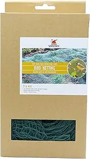 Garden Netting For Vegetables Plants Fruit Trees Flowers - 4m x 3m - 12 Sq M - Mesh Size 19mm - Bee Friendly - Keeps Out Squirrels Birds Cats Foxes & Dogs - Protects Ponds From Leaves - Seedzbox