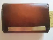 PATRICIA NASH OLIVERI STAINED VEG TAN LEATHER TRI-FOLD WALLET - NWT