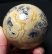 TOP 278G Natural Polished Mexico Banded Agate Crystal Sphere Ball Healing WD226