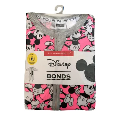 BONDS SIZE 00 3-6m DISNEY PINK MICKEY MANIA ZIPPY WONDERSUIT~Brand New ~ RARE!