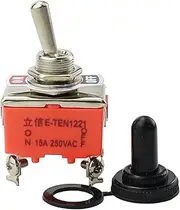 AEHON 1PCS E-TEN1221 15A 250VAC 4PIN ON-Off Toggle Switch Rocker Switch The Power Switch Micro Switch Orange(E-TEN1221 with Cap)