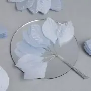 144 pcs Light Blue SILK CRAFT LEAVES Leaf Projects Wedding Party Kids Supplies