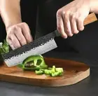Nakiri Knife Handmade Forged Damascus Steel Wood Handle Chef Hammered Slicing 7"
