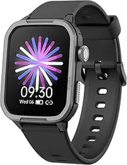 ZONEY Kids Smart Watch, IP68 Waterproof Fitness Tracker Watch for Kids with 1.54" DIY Dials 19 Sport Modes, Pedometers, Heart Rate, Boys Girls Teens 6 7 8 9 10 11 12 13 14 15 Birthday Gift (Black)