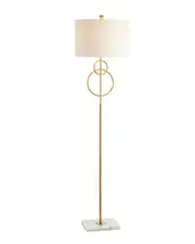 JONATHAN Y Haines 60in Modern Circle Marble Metal LED Floor Lamp