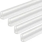 sourcing map 4Pcs U Channel Edge Trim, 4.9ft Length Rubber Guard Seal Strip Edge Protector Fit for 4-5mm Edge, (9/16" W x 5/16" H) Clear