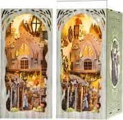 DIY Book Nook Kit, DIY Miniature Dollhouse Booknook Kit, Wooden 3D Puzzle Booken