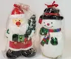 Vintage Kmart Figural Candles Santa Claus Snowman Holiday Kitsch Christmascore