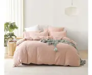 Stone Washed Quilt Cover Set Pink