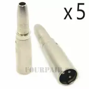 5 Pack - XLR 3-Pin Male to 1/4" 6.35mm Mono Female Jack Audio Cable Mic Adapter