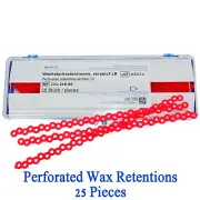 Dental Perforated Wax Retention Shifted Model Casting Stick Rod 25pc