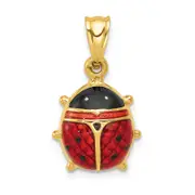 14K Yellow Gold Enameled Ladybug Charm