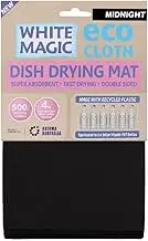 White Magic Dish Drying Mat, Midnight - Absorbent & Hygienic, Protects Countertops, Quick-Drying Anti-Microbial, Foldable & Easy to Clean, Versatile for Kitchen Essentials, 45x40cm