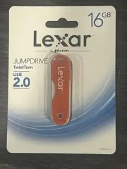 NEW Lexar JumpDrive TwistTurn USB 2.0 Flash Drive, Orange 16GB