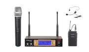 GTD Audio 2Ch UHF Handheld Lavaliere Wireless Microphone Mic System NEW 35HL