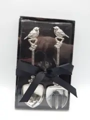 Ganz Salad Fork & Spoon Serving Set BIRDS New In Box BT392