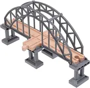 Arch Bridge Wood Train Track Expansion Set Wooden Railway Wood Train Tracks for Most Major Toy Train Tracks Railway
