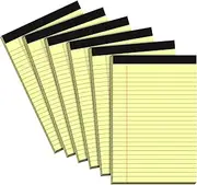 Yellow Legal Pads 5x8, 6 Pack Small Note Pads 5x8'' Narrow Ruled Yellow Notepads for Work, 6 Pack Writing Pads Micro Perforated Lined Paper, Legal Note Pads 5 x 8 Yellow Paper 30 Sheet per Notepad
