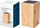 Deluxe Universal Knife Block with Slots for Scissors and Sharpening Rod Bambo...