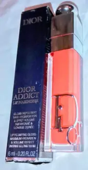 Dior Addict Lip Maximizer Plumping Gloss 0.20 oz.Full Size Boxed 061 POPPY CORAL