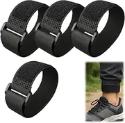 [THXFUNAREA] 2 Pairs of Black Boot Blouses Elastic Bands with Velcro Fastening, Perfect for Hiking, Fishing, Hunting, Cycling and Gardening Boot Straps