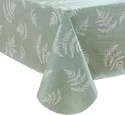 Vinyl Tablecloth,Waterproof Tablecloth PVC Table Cover Anti Fouling Can Wipe Square Table Cloth (Green Leaves,60x84 Inches)
