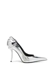 [Diesel] Diesel - D-Ten & Half-Metallic pumps with curved heel - Heels - Woman - Silver 38 Silver