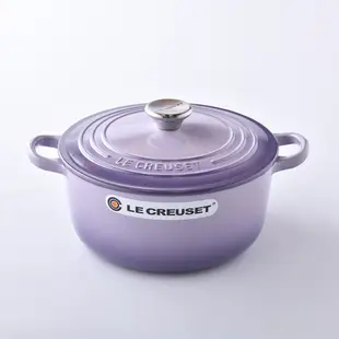 Le Creuset 琺瑯鑄鐵圓鍋 琺瑯鍋 鑄鐵鍋 湯鍋 燉鍋 炒鍋 22cm 3.3L 藍鈴紫 法國製