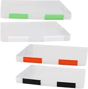 jojofuny 4PCS Box Transparent File Storage Box Portable Document Case for Paper Scrapbook and Craft Supplies Easy for Office and School Use Plastic Construction